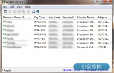 WirelessKeyView - 显示已保存的 Wifi 密码 13