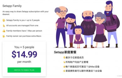 Setapp 家庭套餐最低月费 15 元，近 200 款正版 macOS 软件随便用 20