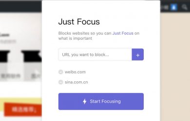 Just Focus - 简单的专心工具，屏蔽指定网站并记录专心时间 [Chrome] 4
