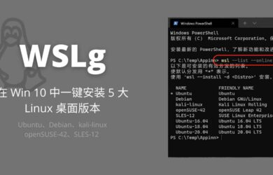 WSLg - 微软官方内置，在 Win 10 上一键安装 5 大 Linux 发行版本 5