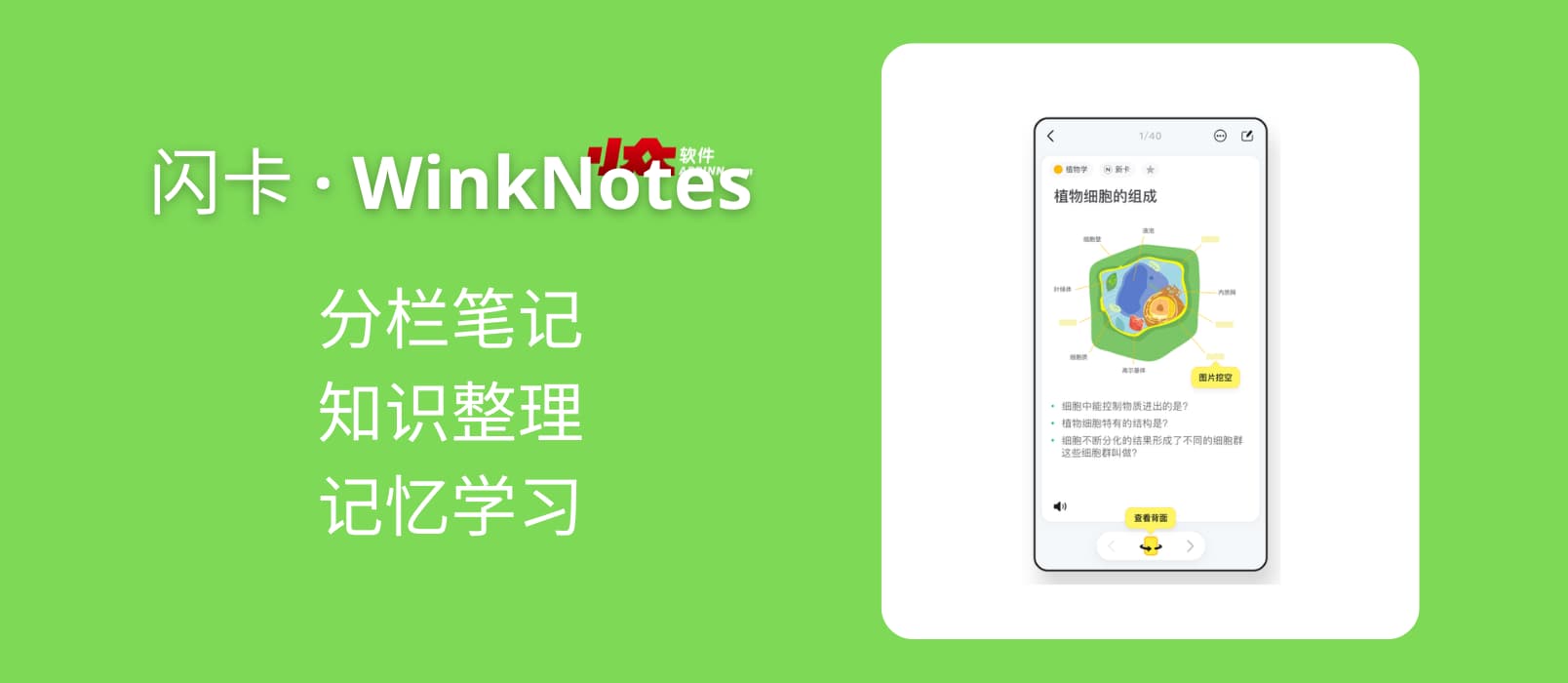 闪卡 · WinkNotes - 独特分栏笔记、知识整理、记忆学习[macOS/iOS]