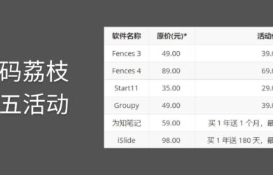 数码荔枝黑五活动2022：Fences、Start11、Groupy、为知笔记、iSlide 1