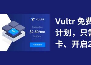 Vultr 推出免费套餐计划，只需绑卡、2FA 即可申请 26