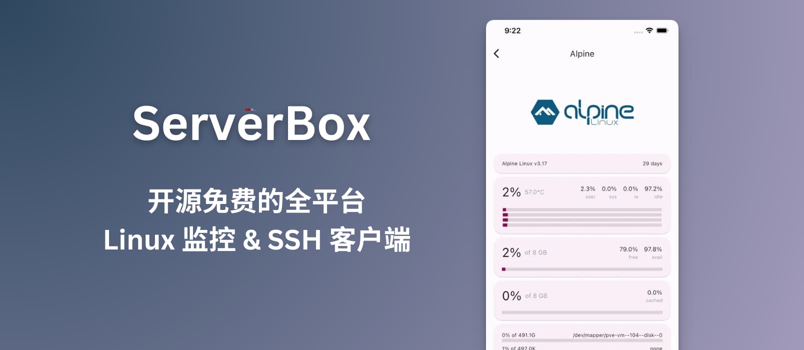 ServerBox – 开源免费的全平台服务器监控及SSH客户端