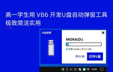 高一学生用 VB6 开发U盘自动弹窗工具，极致简洁实用 3