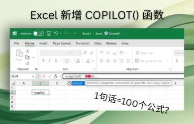 Excel 新增 COPILOT 函数，1句话=100个公式？ 2