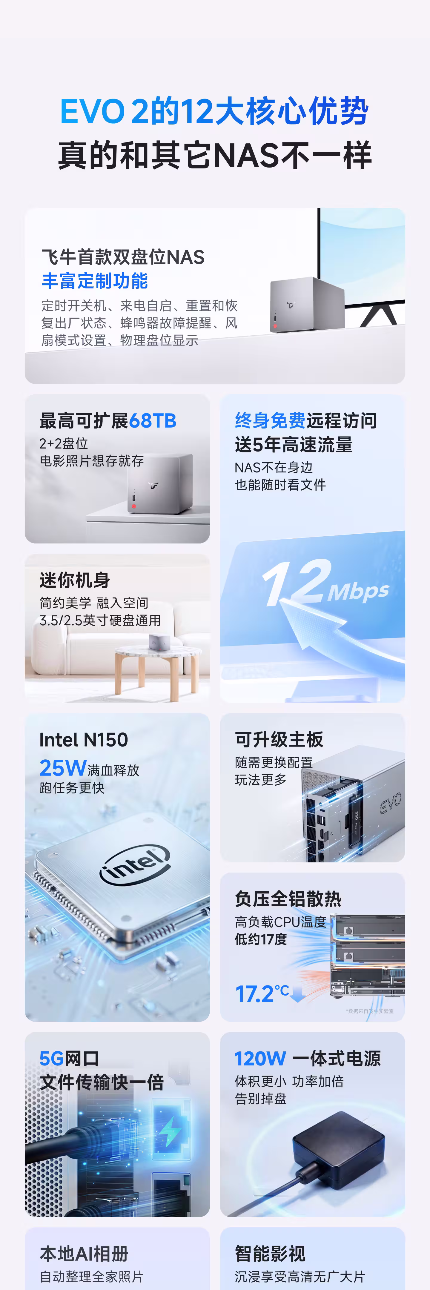 飞牛NAS EVO 2 预售:双盘位、双网口,N150、8G/128G 售价 ¥1999 起 7 飞牛NAS EVO 2 预售:双盘位、双网口,N150、8G/128G 售价 ¥1999 起 7