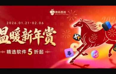 数码荔枝迎新春活动：精选正版软件 5 折起 1