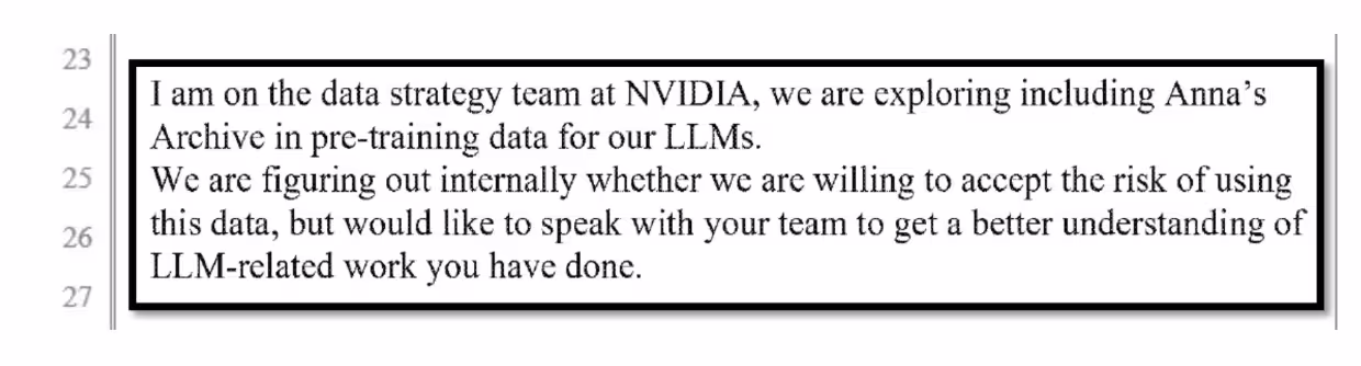 英伟达被指为训练 AI 大模型，曾寻求安娜的档案高速访问，数据规模达 500TB 级 4