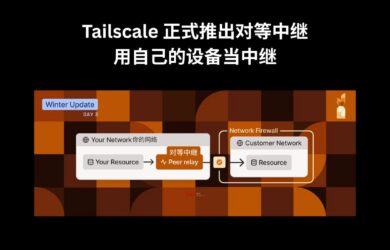 Tailscale 对等中继正式发布：不用部署服务器，用自己的设备当中继｜提升10倍网络性能 1