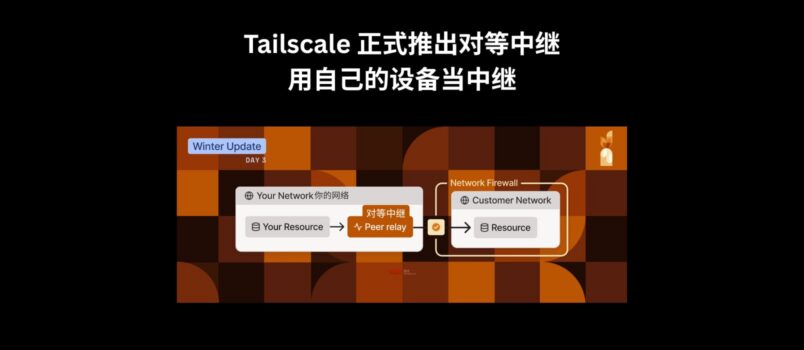 Tailscale 对等中继正式发布：不用部署服务器，用自己的设备当中继｜提升10倍网络性能 1