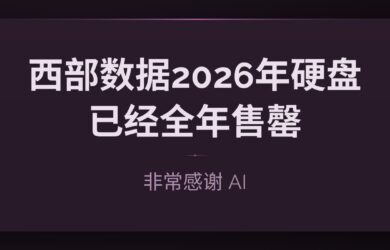 Western Digital 全部 2026 年硬盘产能已被 AI 企业预定一空