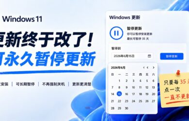 Windows 11 更新终于改了：可永久暂停更新 7