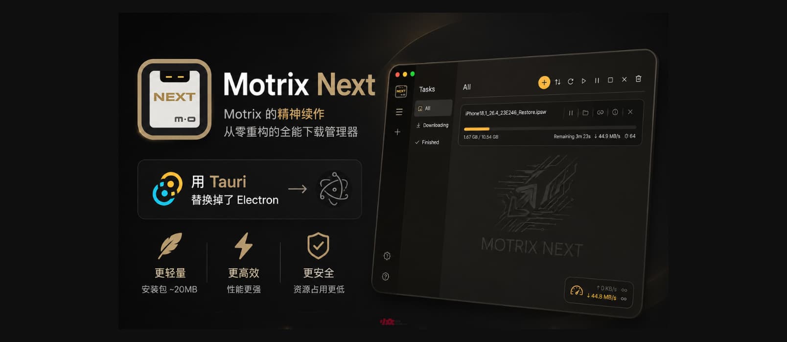 Motrix Next – 全功能开源下载工具，不使用 Electron 的 Motrix 精神续作 1