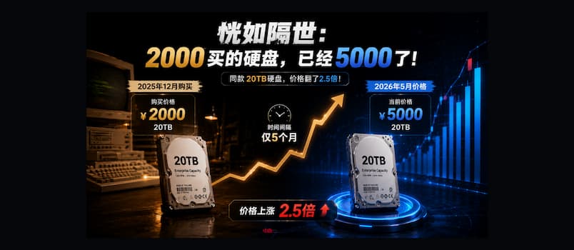 恍如隔世：2000买的硬盘，已经5000了 2
