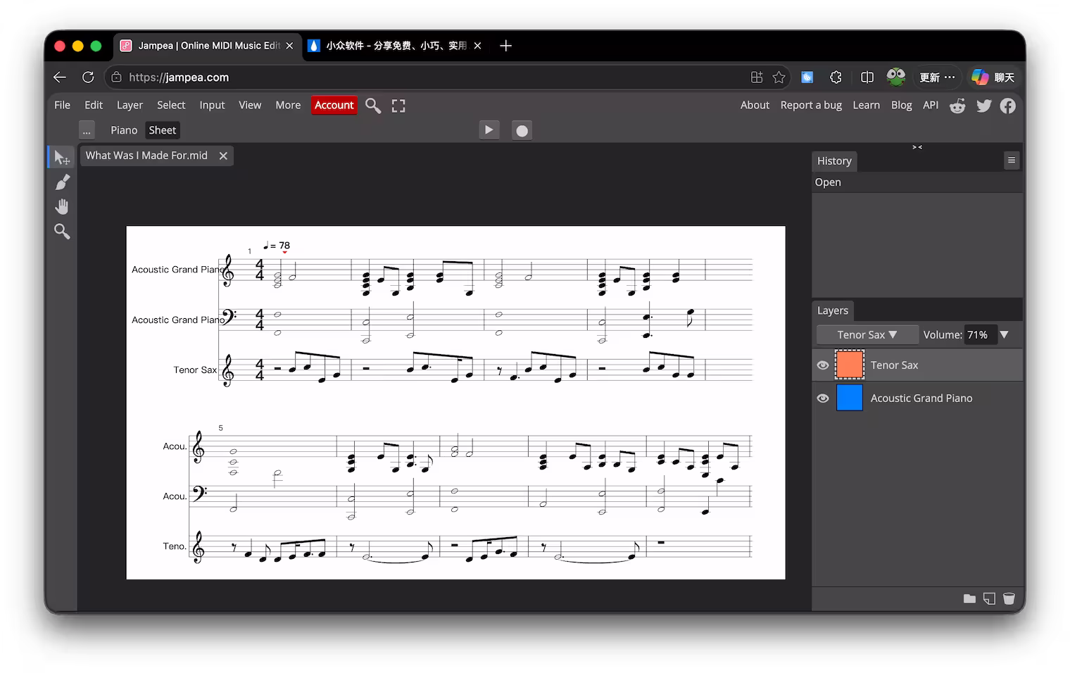 Photopea 作者新作：Jampea，在浏览器中编辑 MIDI 音乐 3