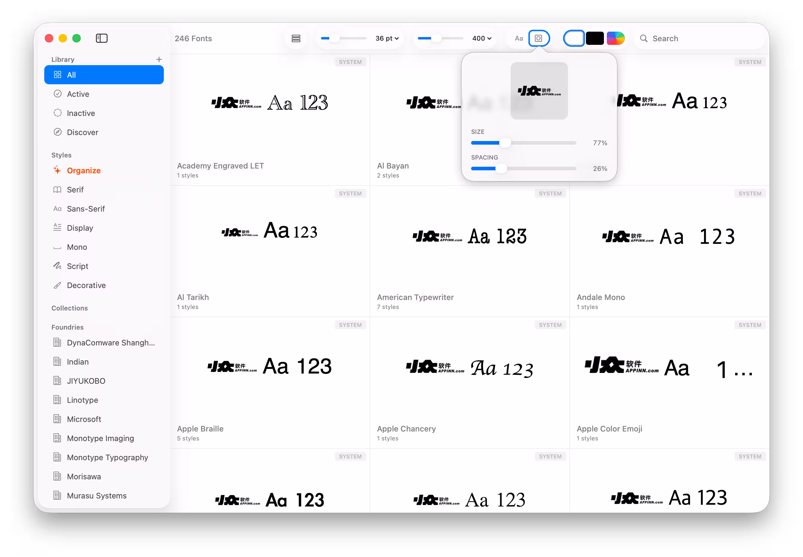 Pica – 免费 macOS 字体管理工具 1 Pica – 免费 macOS 字体管理工具 1