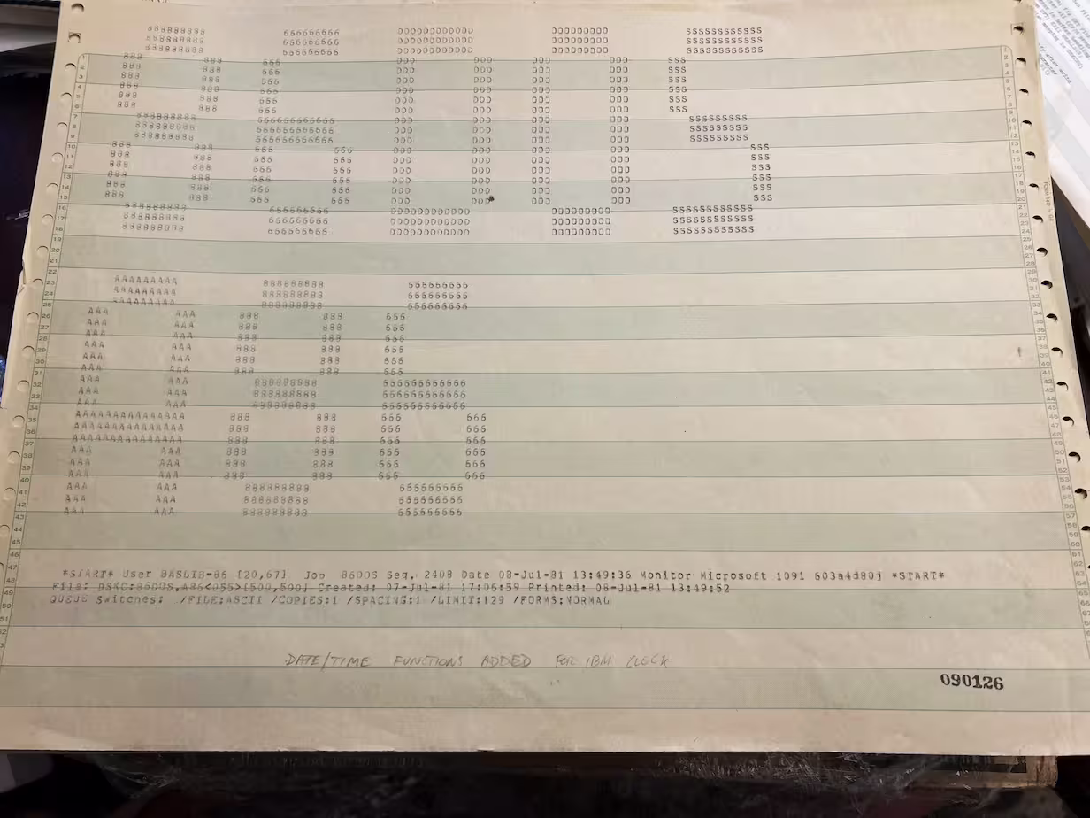 微软公开 45 年前 DOS 源码：当年的代码是一摞打印纸 6