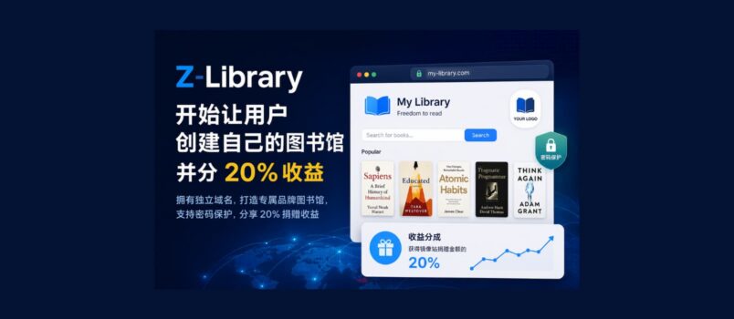 Z-Library 开始让用户拥有自己的私有图书馆，不用服务器，还分 20% 收益 3