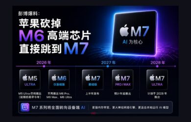 苹果将砍掉 M6 高端芯片，直接跳到 M7 7