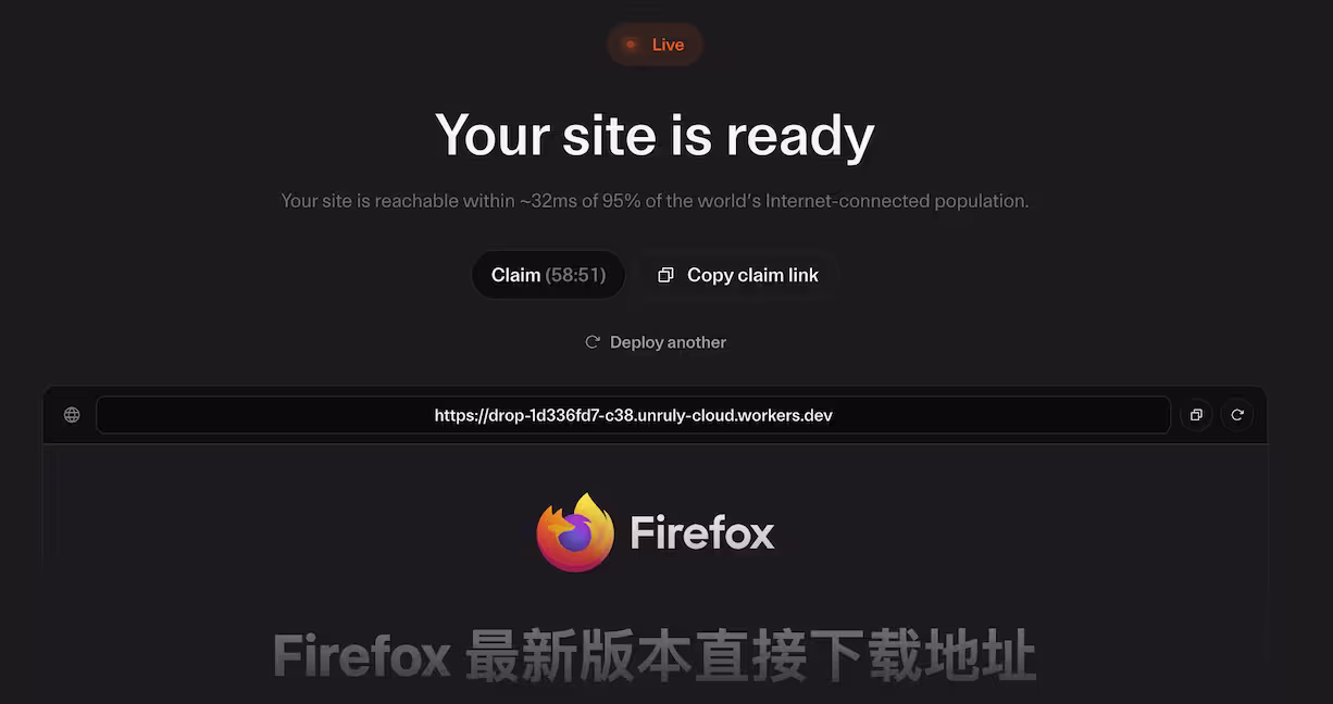 Cloudflare Drop:无需账号,直接发布静态网页 4 Cloudflare Drop:无需账号,直接发布静态网页 4