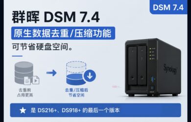 群晖 DSM 7.4：原生数据去重/压缩功能，可节省硬盘空间。是 DS216+、DS918+ 的最后一个版本 8