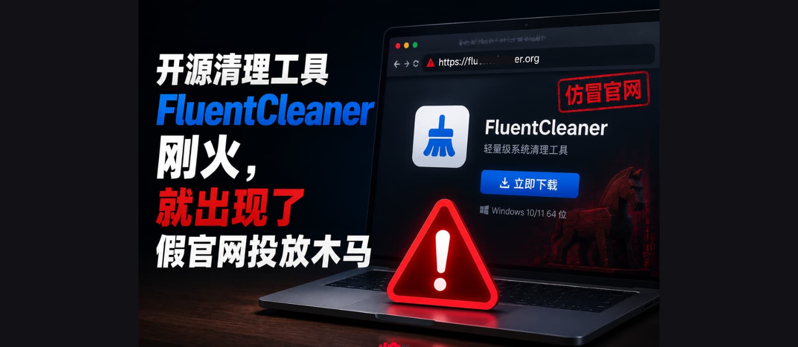开源清理工具 FluentCleaner 刚火，就出现了假官网投放木马 1