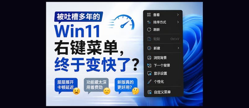 被吐槽多年的 Win11 右键菜单，终于变快了？ 3