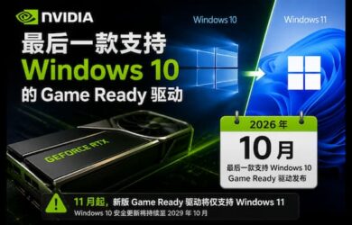 NVIDIA 即将告别 Windows 10：最后一款 Game Ready 驱动 10 月发布 9