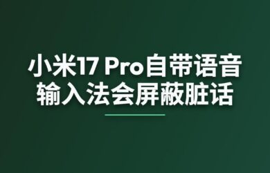 小米17 Pro自带语音输入法会屏蔽脏话 7