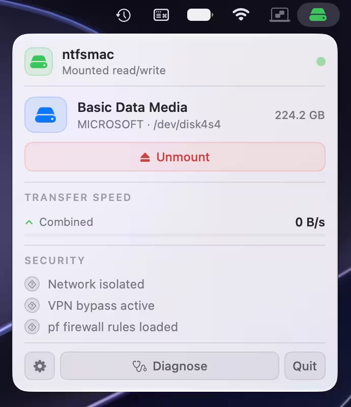 ntfsmac – 适用于苹果 M 芯片，开源 NTFS 读写工具（无需内核扩展或SIP修改) 3