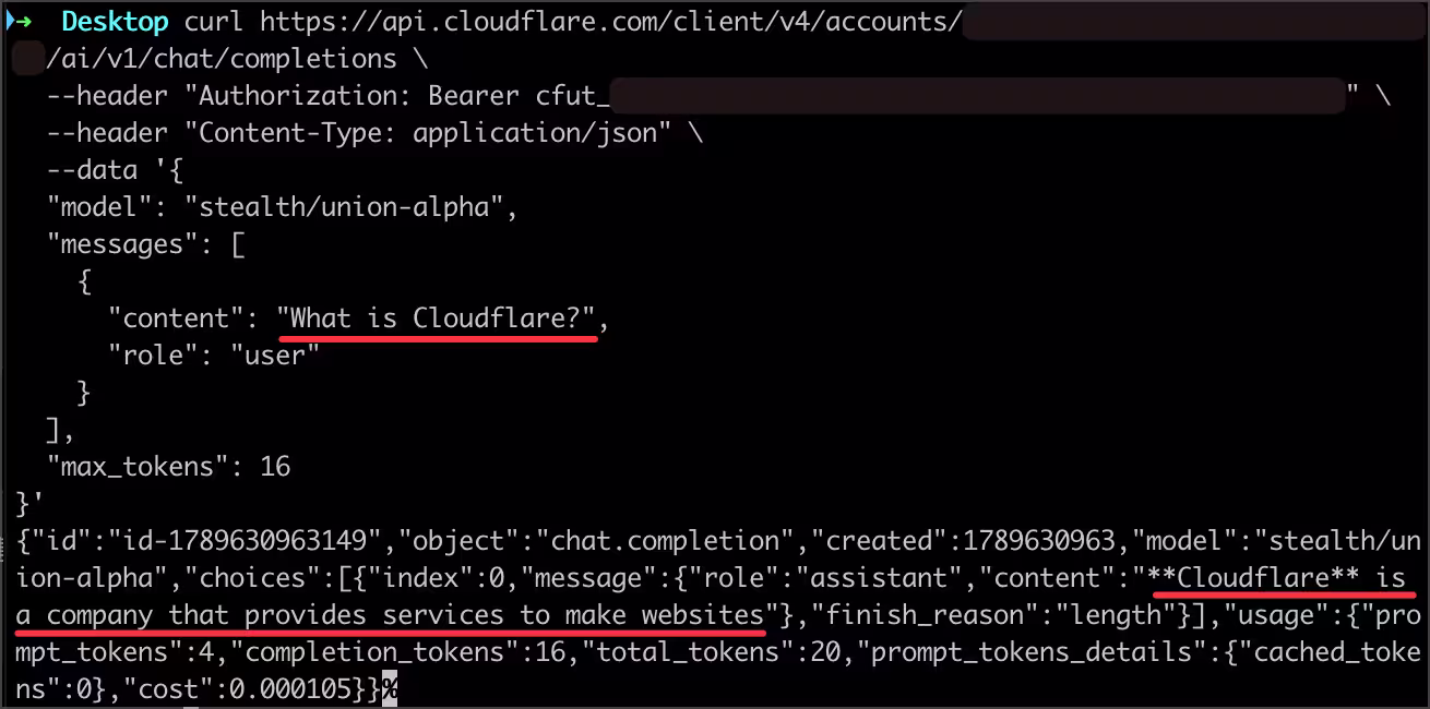 如何通过 Cloudflare 免费使用神秘模型 Union Alpha 4 如何通过 Cloudflare 免费使用神秘模型 Union Alpha 4