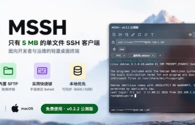 MSSH：只有 5 MB，单文件 SSH 客户端[Windows / macOS] 8