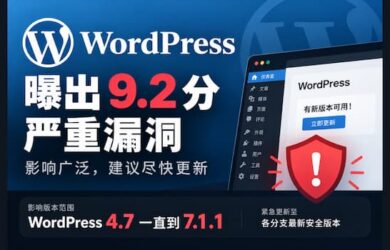 WordPress 爆出 9.2 分严重安全漏洞｜CVE-2026-87902 9