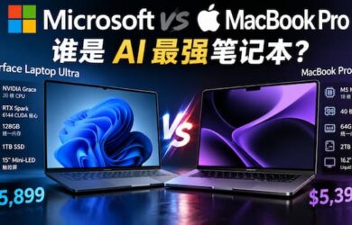 微软发布史上最强 Surface Laptop Ultra：NVIDIA RTX Spark 芯片，128GB 统一内存，比苹果快 6.2 倍？ 9