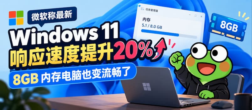 微软称最新 Windows 11 响应速度提升 20%,8GB 内存电脑也变流畅了 1 微软称最新 Windows 11 响应速度提升 20%,8GB 内存电脑也变流畅了 1