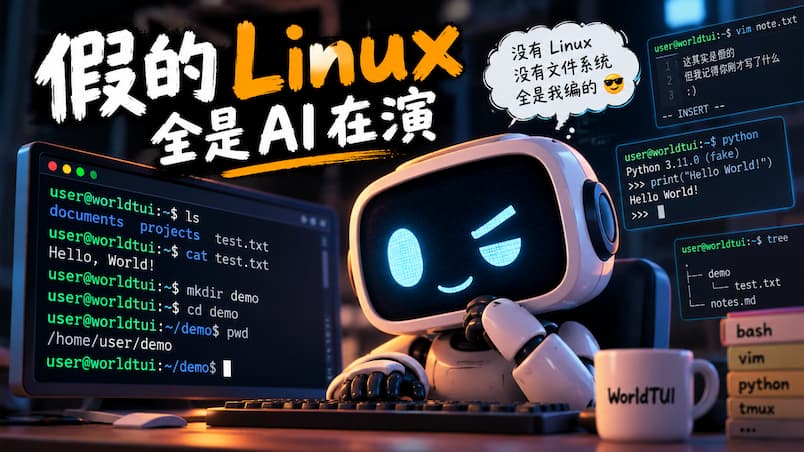 WorldTUI – 有人专门训练大模型演戏：你敲命令，它假装执行 1