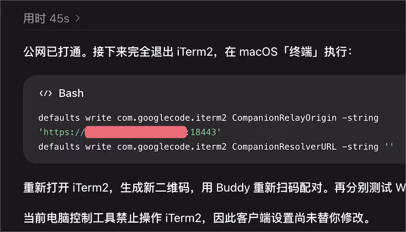 为 iTerm2 Buddy 自托管中继服务器,加速手机连接 Mac 终端速度 4 为 iTerm2 Buddy 自托管中继服务器,加速手机连接 Mac 终端速度 4