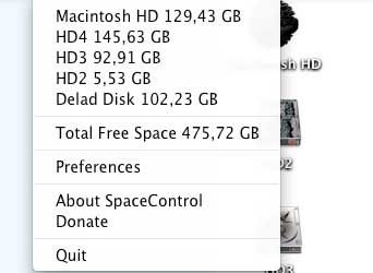 SpaceControl - 坑爹的磁盘剩余空间监视[Mac] 1