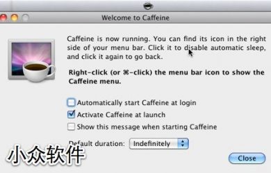 Caffeine - 让你的 Mac 保持清醒 24