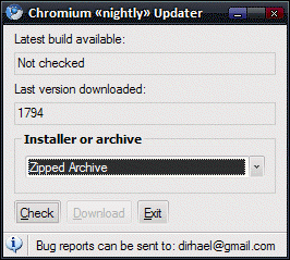 Chromium Nightly Updater - 跟踪下载最新的 Google Chrome 16